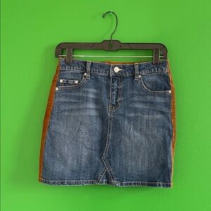 Double Sided Denim & Corduroy Blue Revival Skirt